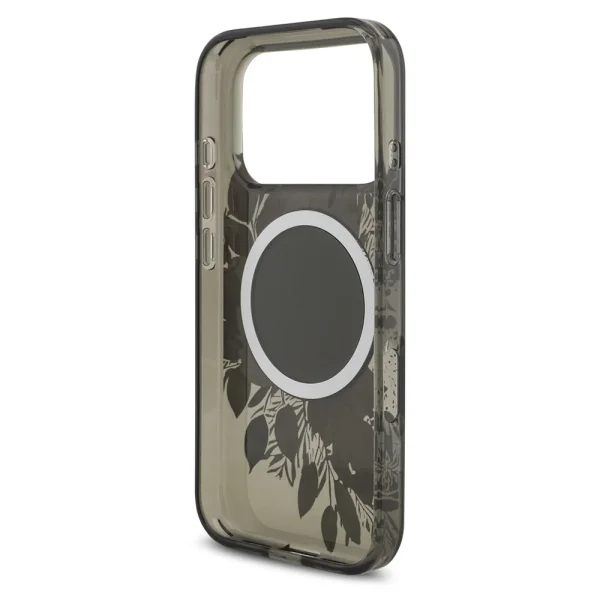 Guess IML Flowers Strap case, compatible with Magsafe for iPhone 18 Pro, black 5