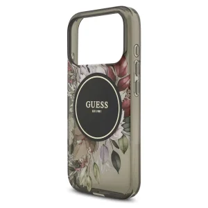 Guess IML Flowers Strap case, compatible with Magsafe for iPhone 18 Pro, black 4