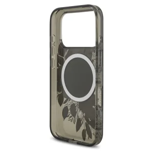 Guess IML Flowers Strap case, compatible with Magsafe for iPhone 18 Pro, black 5