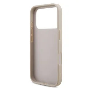 Guess PU 4G Metal Logo Strap Case for iPhone 18 Pro, pink 4