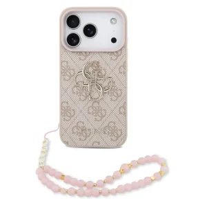 Калъф Guess PU 4G Metal Logo Strap Case за iPhone 18 Pro, розов