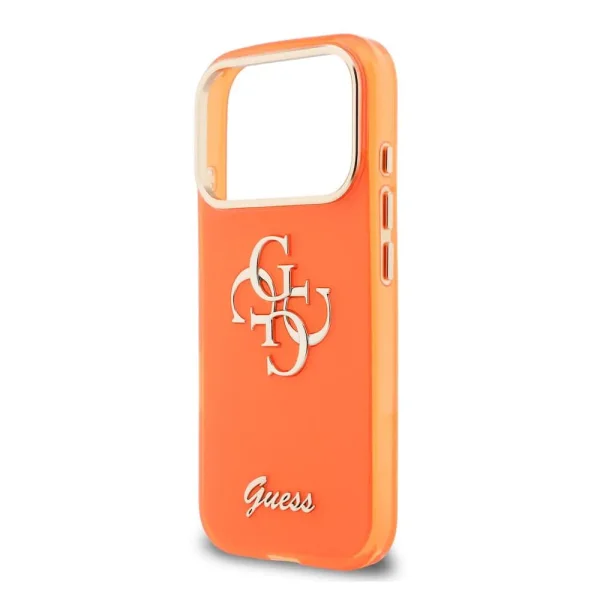 Калъф Guess IML 4G Script Metal Logo Case за iPhone 18 Pro, оранжев 5