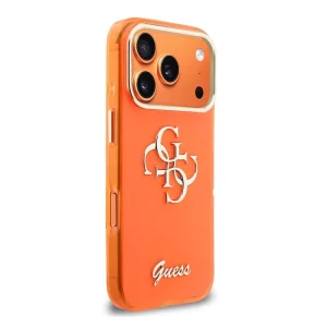 Калъф Guess IML 4G Script Metal Logo Case за iPhone 18 Pro, оранжев 4