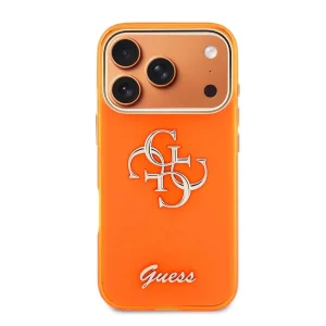 Калъф Guess IML 4G Script Metal Logo Case за iPhone 18 Pro, оранжев 3