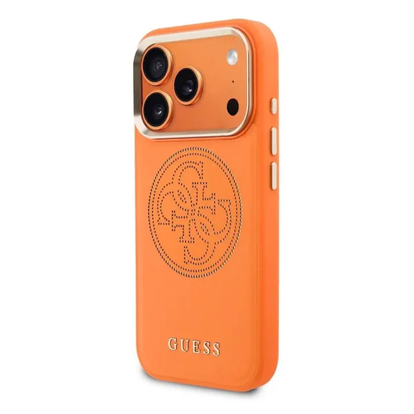 Guess PU Perforated 4G Logo Case, compatible with Magsafe for iPhone 18 Pro, orange 2