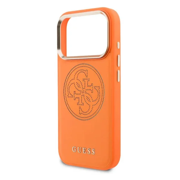 Guess PU Perforated 4G Logo Case, compatible with Magsafe for iPhone 18 Pro, orange 5