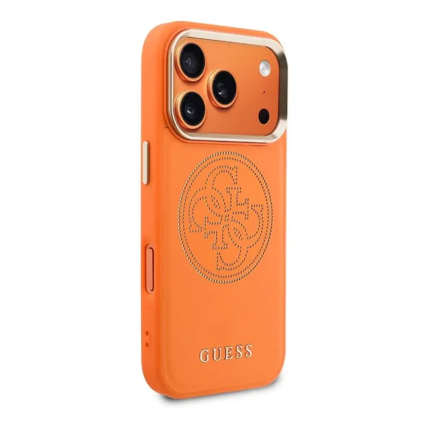 Guess PU Perforated 4G Logo Case, compatible with Magsafe for iPhone 18 Pro, orange 4