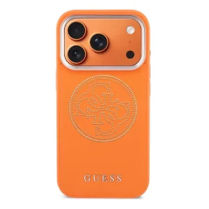 Guess PU Perforated 4G Logo Case, compatible with Magsafe for iPhone 18 Pro, orange 3