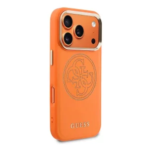 Guess PU Perforated 4G Logo Case, compatible with Magsafe for iPhone 18 Pro, orange 4