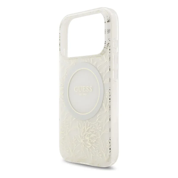 Guess IML Flowers Allover Strap case, Magsafe compatible for iPhone 17 Pro Max / iPhone 18 Pro Max, white 4