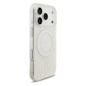 Guess IML Flowers Allover Strap case, Magsafe compatible for iPhone 17 Pro Max / iPhone 18 Pro Max, white 3