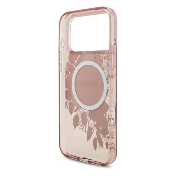 Guess IML Flowers Pearl Case, compatible with MagSafe for iPhone 18 Pro Max, pink 5