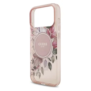 Guess IML Flowers Pearl Case, compatible with MagSafe for iPhone 18 Pro Max, pink 4