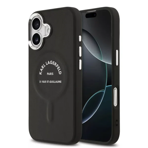 Karl Lagerfeld PU RSG Logo Case, MagSafe compatible for iPhone 17, black 1