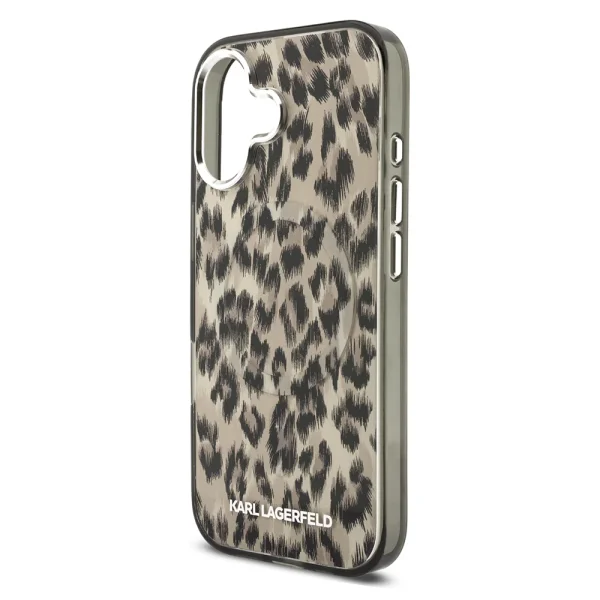Калъф Karl Lagerfeld IML Leopard, съвместим с Magsafe Case за iPhone 17, кафяв 5