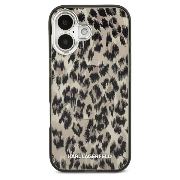 Калъф Karl Lagerfeld IML Leopard, съвместим с Magsafe Case за iPhone 17, кафяв 3