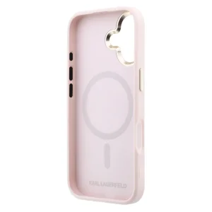 Karl Lagerfeld PU Perforated Monogram Case, Compatible with MagSafe for iPhone 17, pink 6