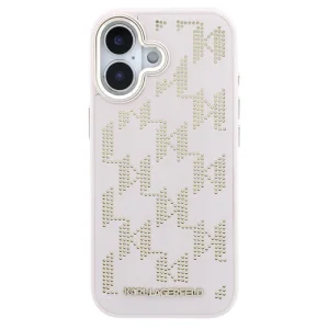Karl Lagerfeld PU Perforated Monogram Case, Compatible with MagSafe for iPhone 17, pink 3