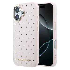 Калъф Karl Lagerfeld PU Perforated Gold Dots, съвместим с Magsafe за iPhone 17, розов