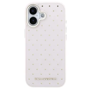 Karl Lagerfeld PU Perforated Gold Dots Case, MagSafe compatible for iPhone 17, pink 3