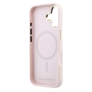 Karl Lagerfeld PU Perforated Gold Dots Case, MagSafe compatible for iPhone 17, pink 6