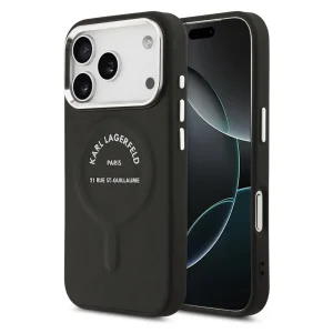 Калъф Karl Lagerfeld PU RSG Logo, съвместим с Magsafe за iPhone 18 Pro, черен