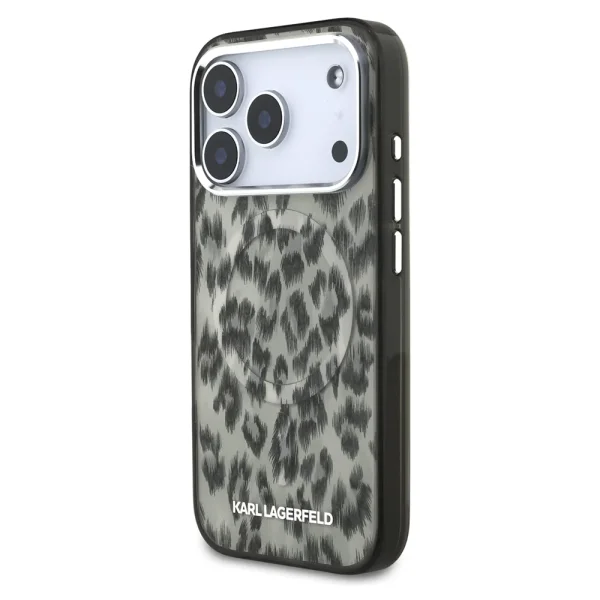 Karl Lagerfeld IML Leopard Case, compatible with Magsafe for iPhone 18 Pro, brown 2