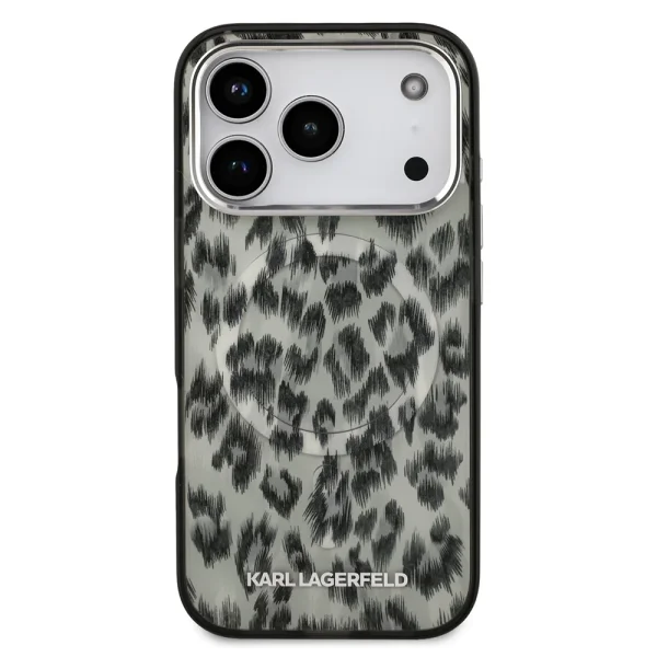 Karl Lagerfeld IML Leopard Case, compatible with Magsafe for iPhone 18 Pro, brown 3