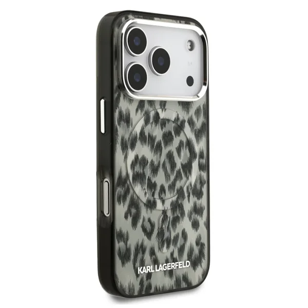 Karl Lagerfeld IML Leopard Case, compatible with Magsafe for iPhone 18 Pro, brown 4