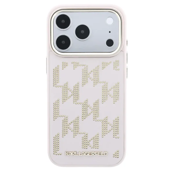 Karl Lagerfeld PU Perforated Monogram case, compatible with Magsafe for iPhone 18 Pro, pink 3