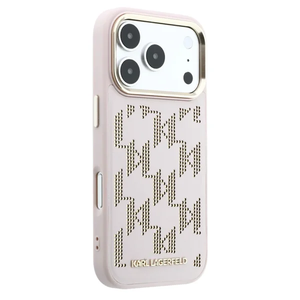 Karl Lagerfeld PU Perforated Monogram case, compatible with Magsafe for iPhone 18 Pro, pink 4