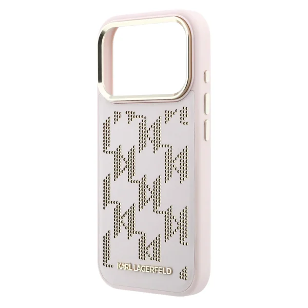 Karl Lagerfeld PU Perforated Monogram case, compatible with Magsafe for iPhone 18 Pro, pink 5