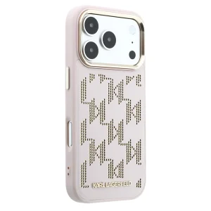Karl Lagerfeld PU Perforated Monogram case, compatible with Magsafe for iPhone 18 Pro, pink 4