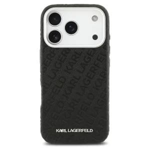 Karl Lagerfeld Grained PU Repeated Logo Case, MagSafe compatible for iPhone 18 Pro, black 3