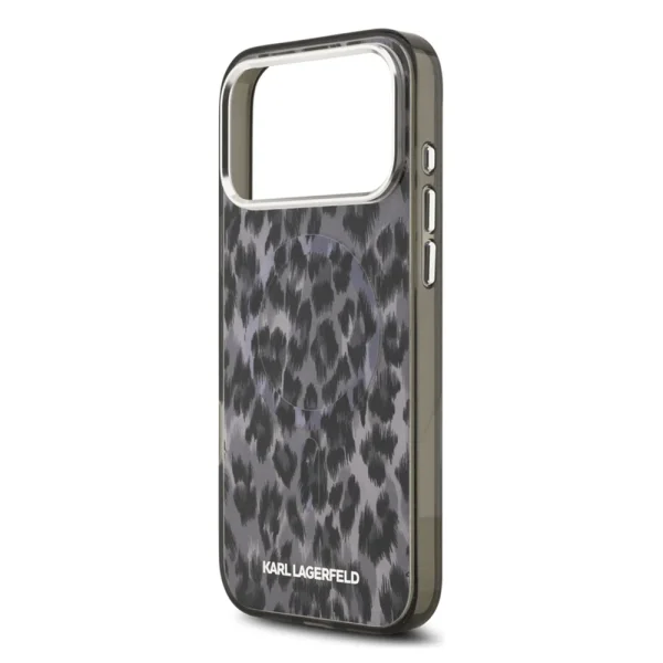 Karl Lagerfeld IML Leopard Case, compatible with Magsafe for iPhone 18 Pro Max, grey 5