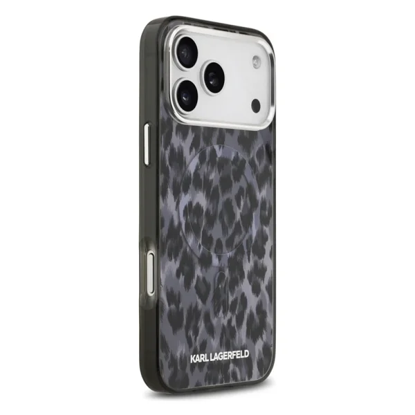 Karl Lagerfeld IML Leopard Case, compatible with Magsafe for iPhone 18 Pro Max, grey 4