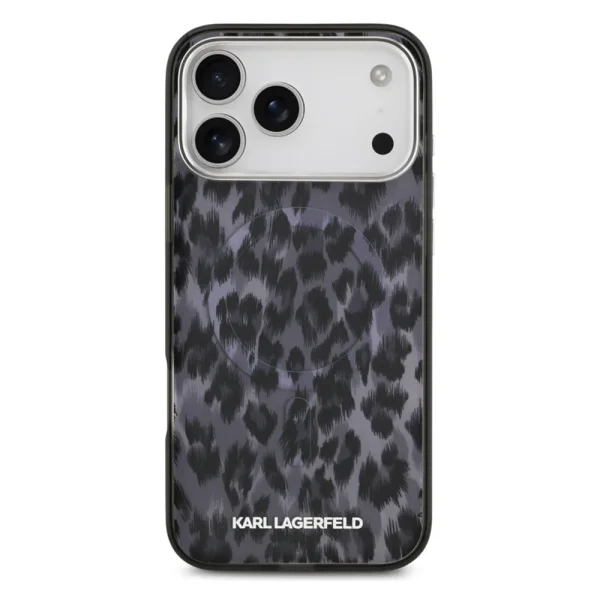 Karl Lagerfeld IML Leopard Case, compatible with Magsafe for iPhone 18 Pro Max, grey 3