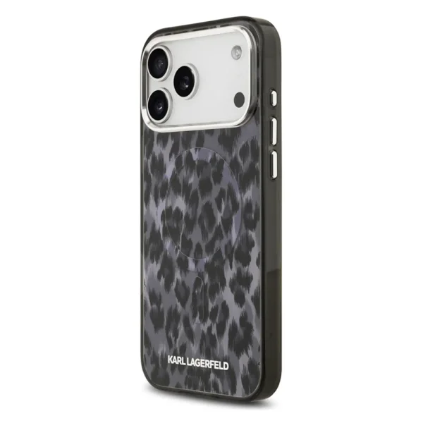 Karl Lagerfeld IML Leopard Case, compatible with Magsafe for iPhone 18 Pro Max, grey 2