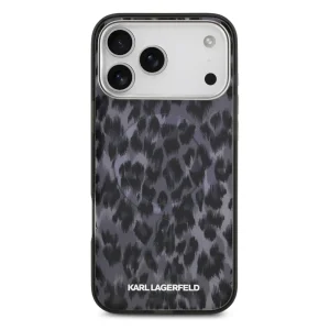 Karl Lagerfeld IML Leopard Case, compatible with Magsafe for iPhone 18 Pro Max, grey 3
