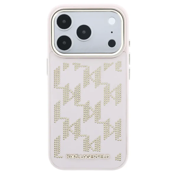 Lagerfeld PU Perforated Monogram case, compatible with Magsafe Case for iPhone 18 Pro Max, pink 3