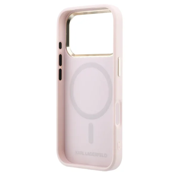 Lagerfeld PU Perforated Monogram case, compatible with Magsafe Case for iPhone 18 Pro Max, pink 6