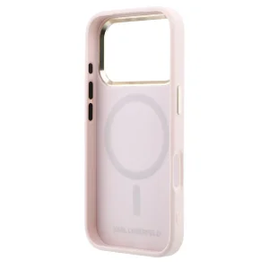 Lagerfeld PU Perforated Monogram case, compatible with Magsafe Case for iPhone 18 Pro Max, pink 6