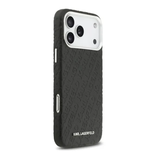 Karl Lagerfeld Grained PU Repeated Logo Case, compatible with MagSafe for iPhone 18 Pro Max, black 4