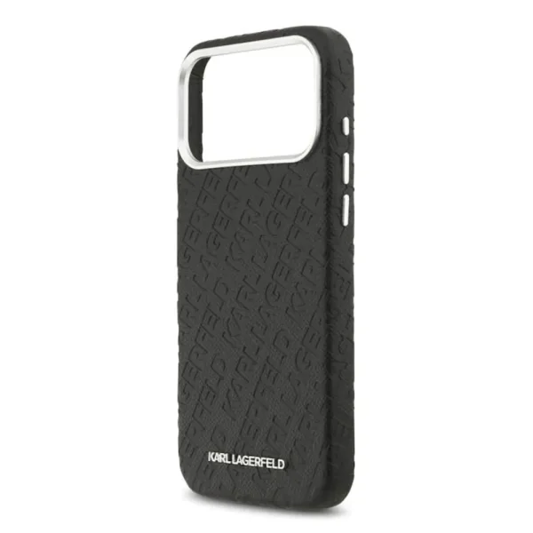 Karl Lagerfeld Grained PU Repeated Logo Case, compatible with MagSafe for iPhone 18 Pro Max, black 5