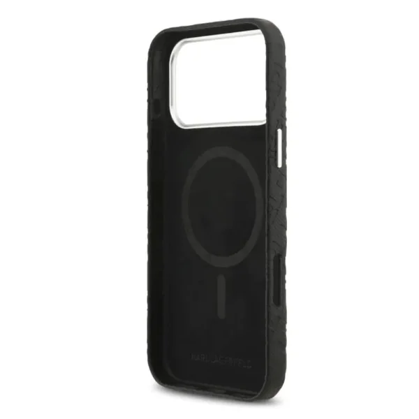 Karl Lagerfeld Grained PU Repeated Logo Case, compatible with MagSafe for iPhone 18 Pro Max, black 6