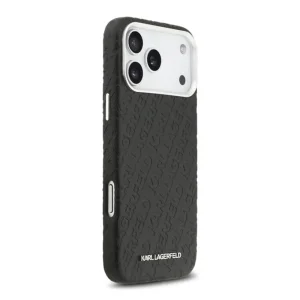 Karl Lagerfeld Grained PU Repeated Logo Case, compatible with MagSafe for iPhone 18 Pro Max, black 4
