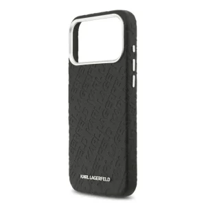 Karl Lagerfeld Grained PU Repeated Logo Case, compatible with MagSafe for iPhone 18 Pro Max, black 5