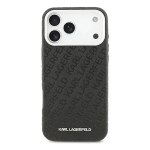 Karl Lagerfeld Grained PU Repeated Logo Case, compatible with MagSafe for iPhone 18 Pro Max, black 3