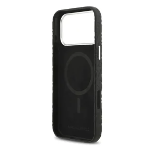 Karl Lagerfeld Grained PU Repeated Logo Case, compatible with MagSafe for iPhone 18 Pro Max, black 6