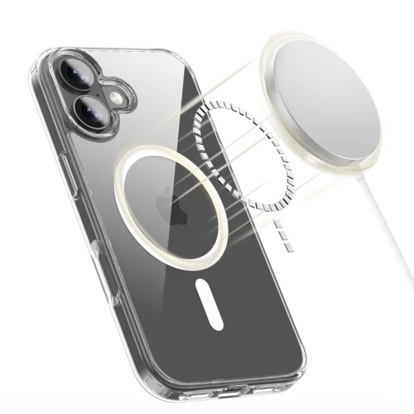 Case Tech-Protect Flexair Hybrid, compatible with Magsafe for Iphone 17, transparent 3